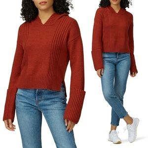 CHARLI Wool Blend Oversize Cuff Scandi Girl Fishermancore Hooded Sweater XS